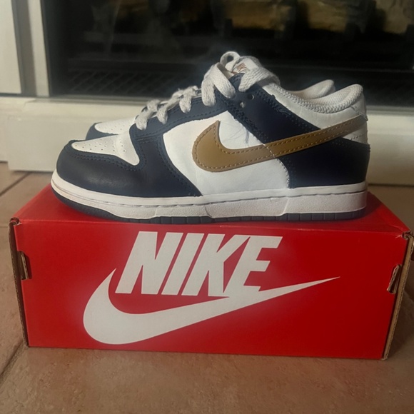 Nike Dunk Low PSE White/Wheat/Midnight Navy Size 13c - Picture 2 of 14